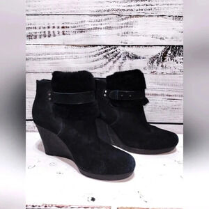 Ugg Australia Antonia Booties Black size 8 Winter Cozy Lined Wedge Ankle‎
